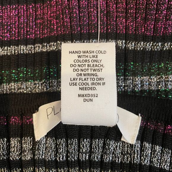 NWT Planet Gold Junior Stripe Metallic Sleeveless Mini Dress Plus Size 1X New - Picture 10 of 10